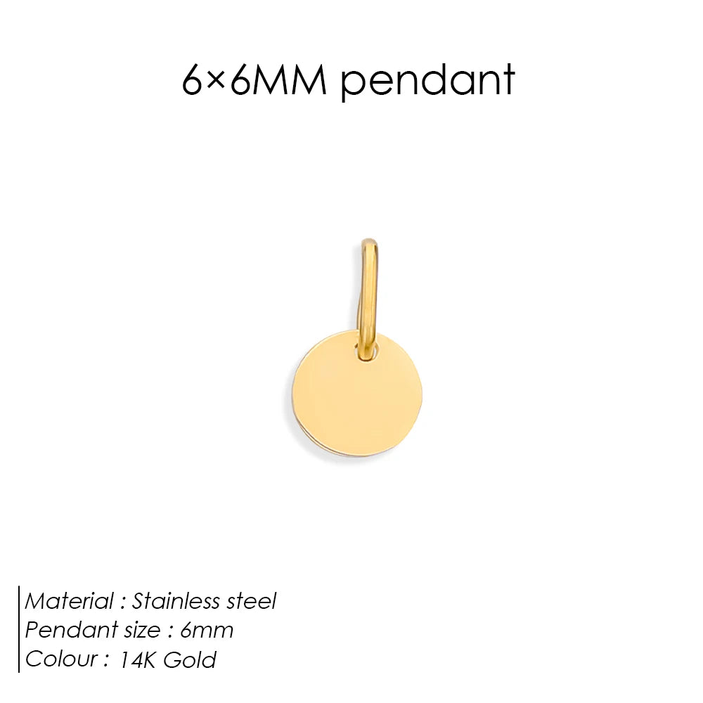 runder Coin Anhänger 6mm, 9 mm, 13 mm, 15 mm, 18 mm