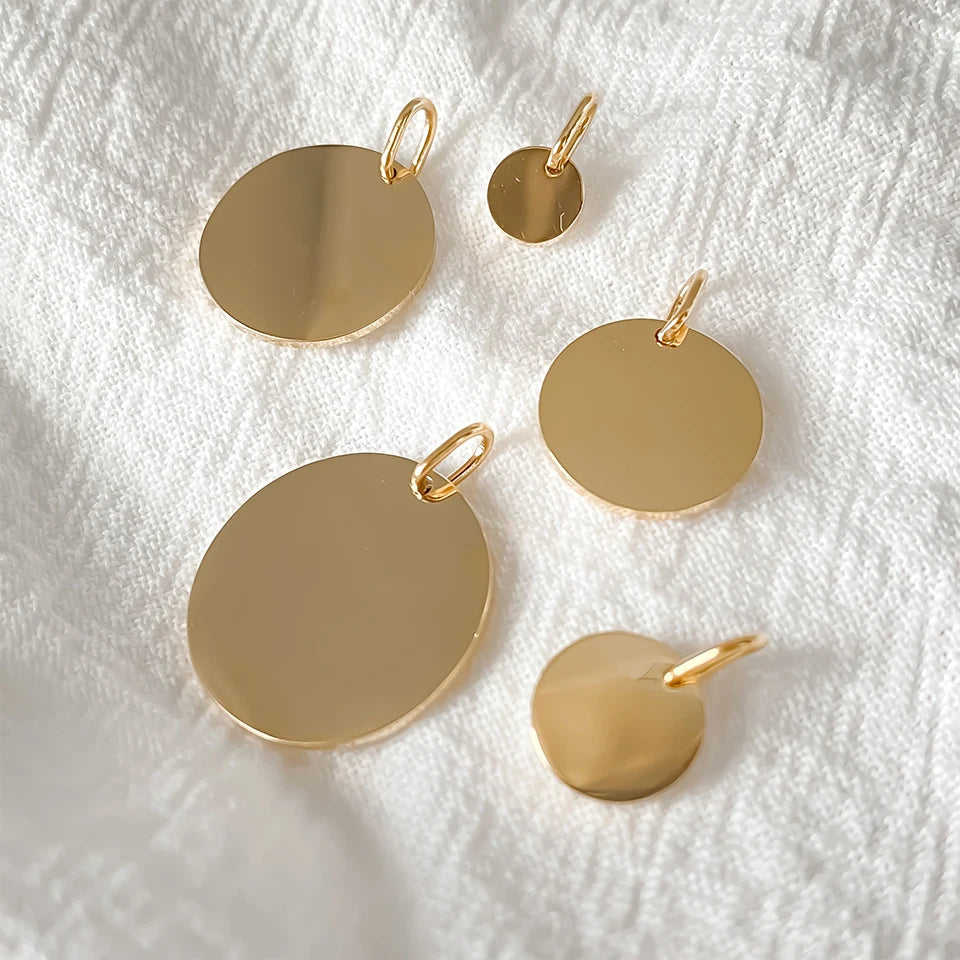 runder Coin Anhänger 6mm, 9 mm, 13 mm, 15 mm, 18 mm