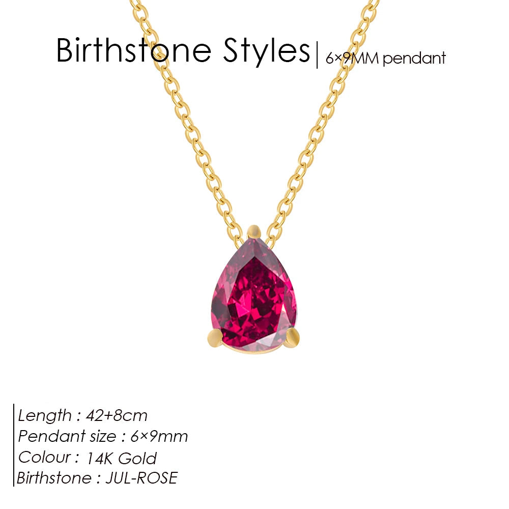 GeburtssteinKette Tropfenform Anhänger 12 Monate