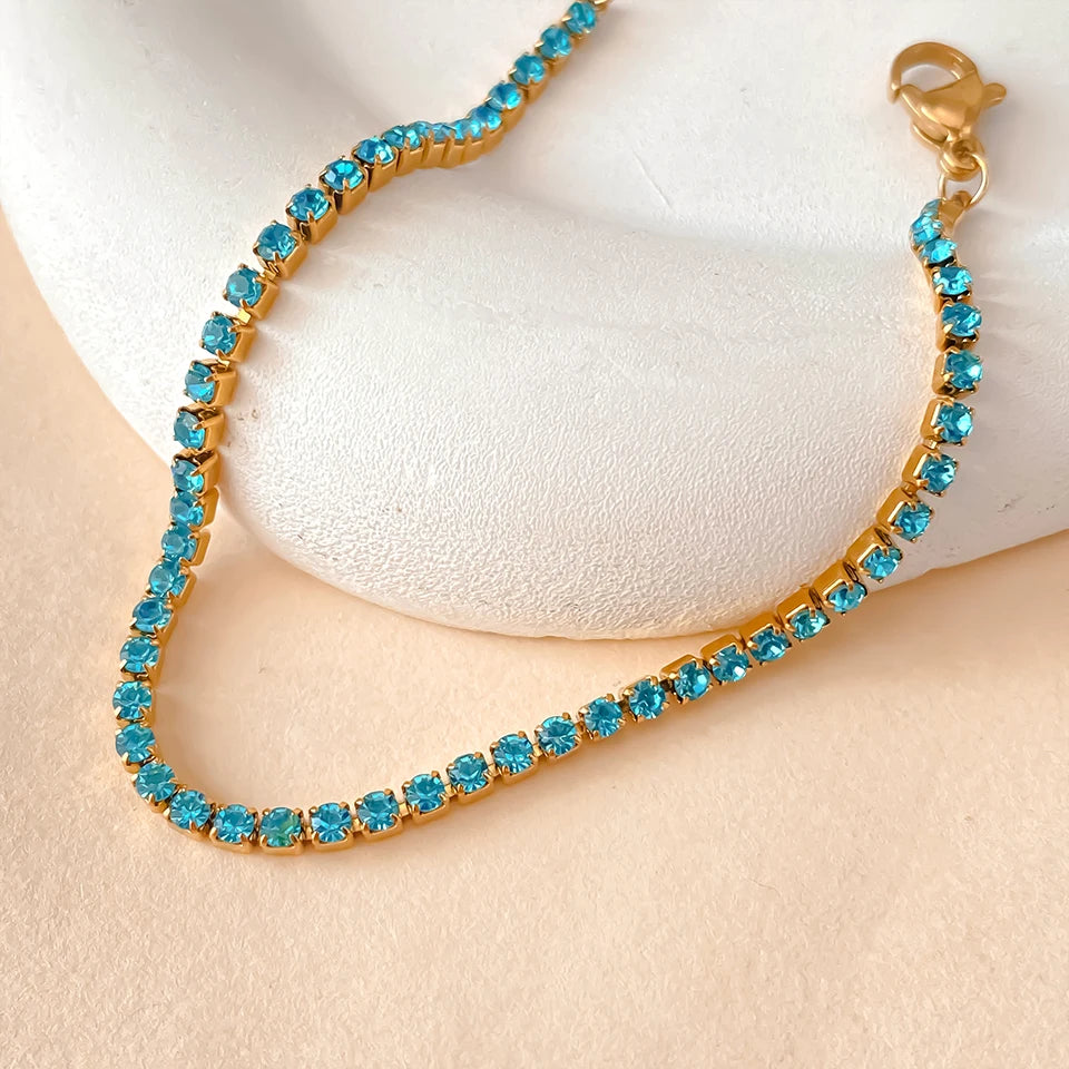 Zirkonia Tennis Geburtsstein Armband