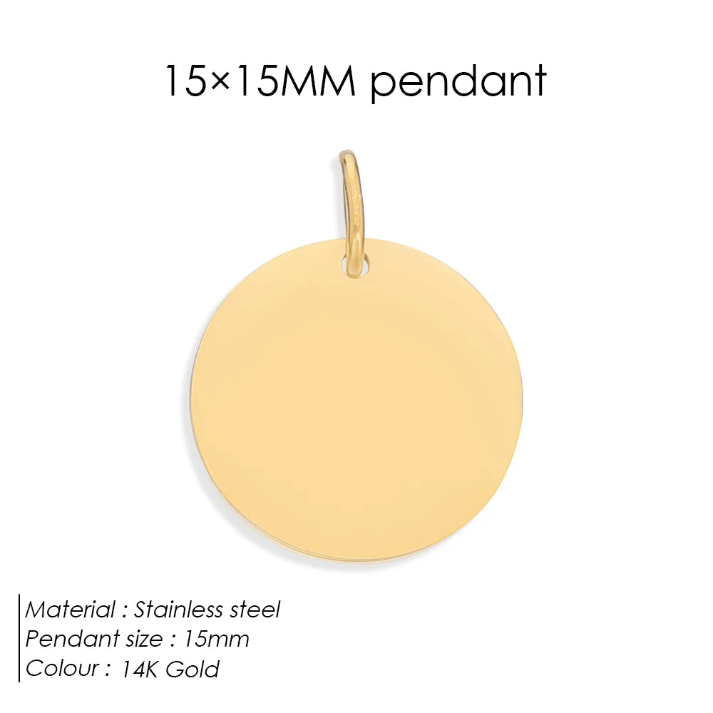 runder Coin Anhänger 6mm, 9 mm, 13 mm, 15 mm, 18 mm