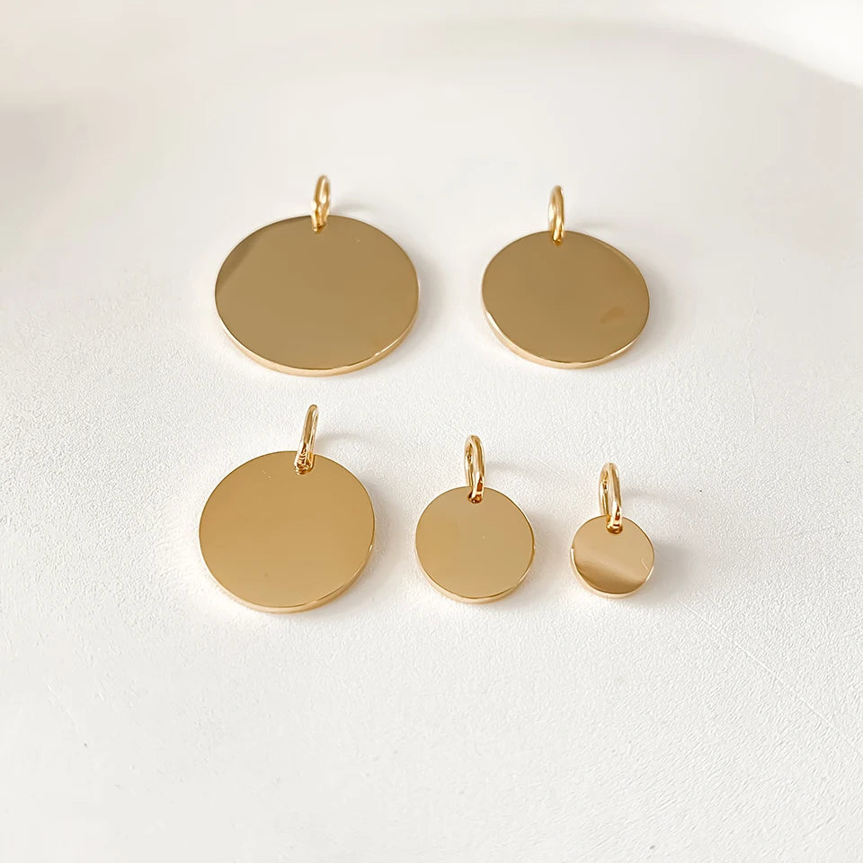 runder Coin Anhänger 6mm, 9 mm, 13 mm, 15 mm, 18 mm