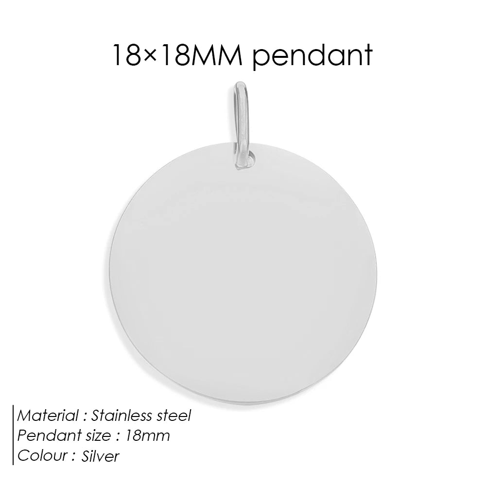 runder Coin Anhänger 6mm, 9 mm, 13 mm, 15 mm, 18 mm