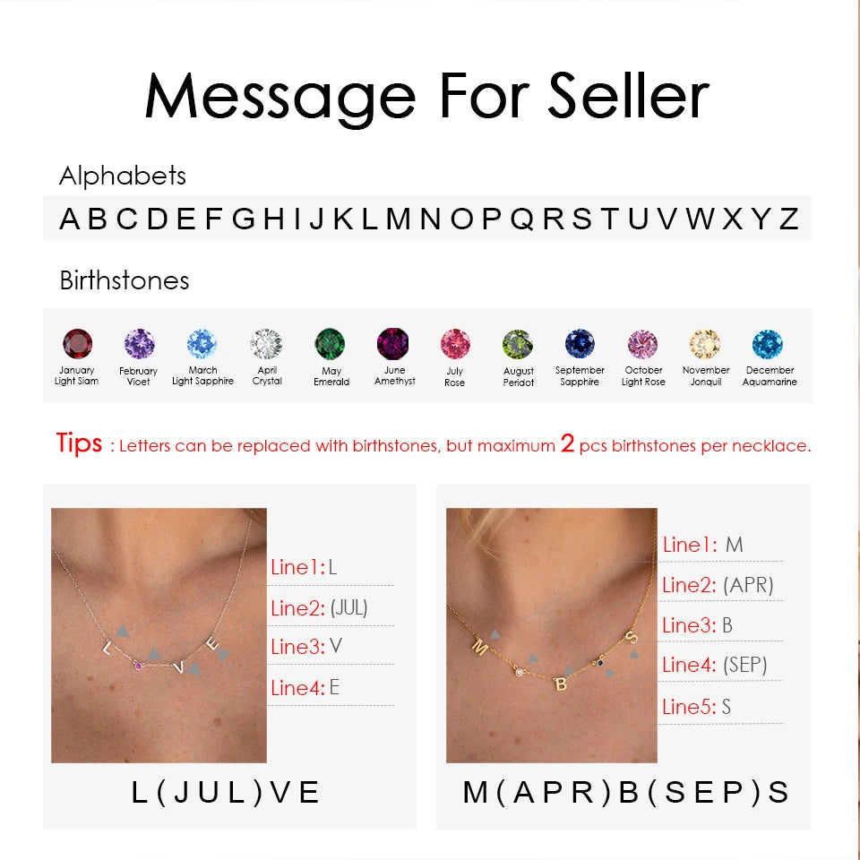 Buchstabenkette mit Geburtssteinen