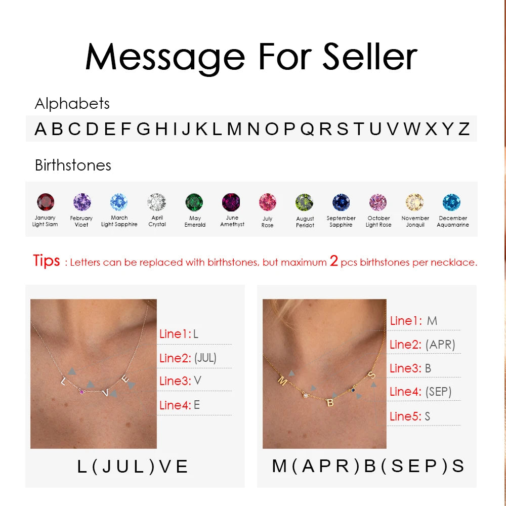 Buchstabenkette mit Geburtssteinen