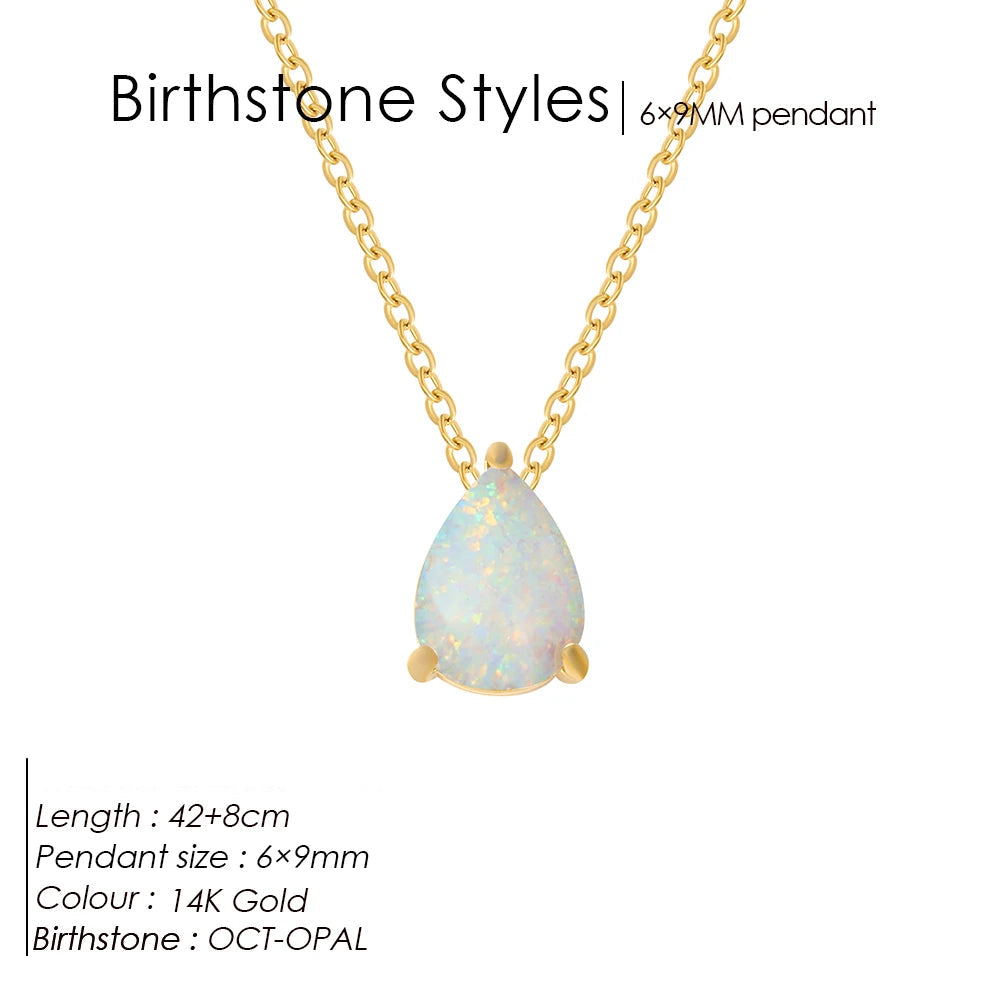 GeburtssteinKette Tropfenform Anhänger 12 Monate