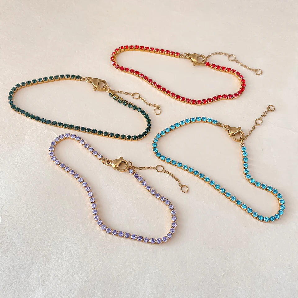 Zirkonia Tennis Geburtsstein Armband