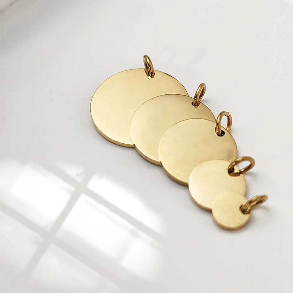 runder Coin Anhänger 6mm, 9 mm, 13 mm, 15 mm, 18 mm